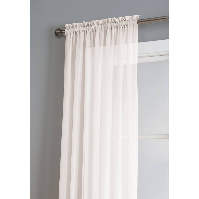 Window Elements Diamond Sheer Voile Extra Wide, 56 Inch Wide. Rod Pocket Curtain Panel