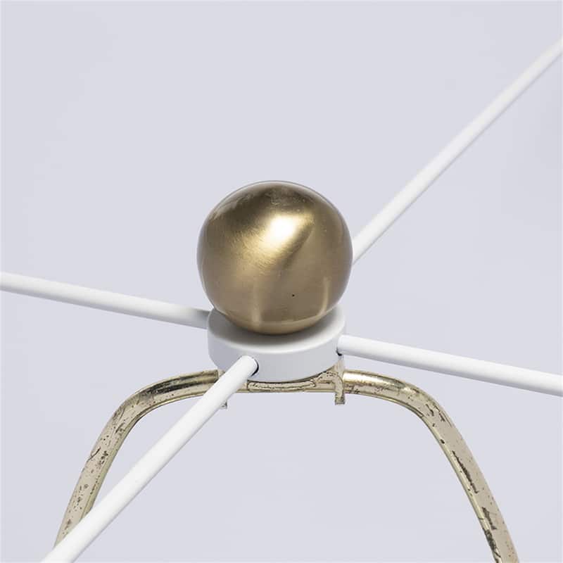 D15x26.7" White and Gold Alabaster Slab Table Lamp