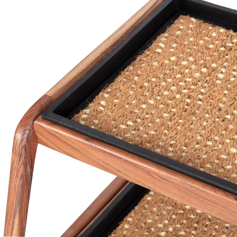Jani Double-Tier Natural Stand 2-Pair Rubber Boot Trays