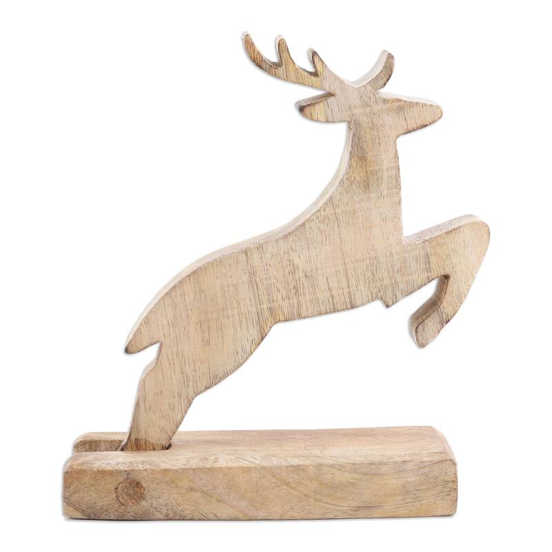 Novica Handmade Reindeer Dream Wood Sculpture