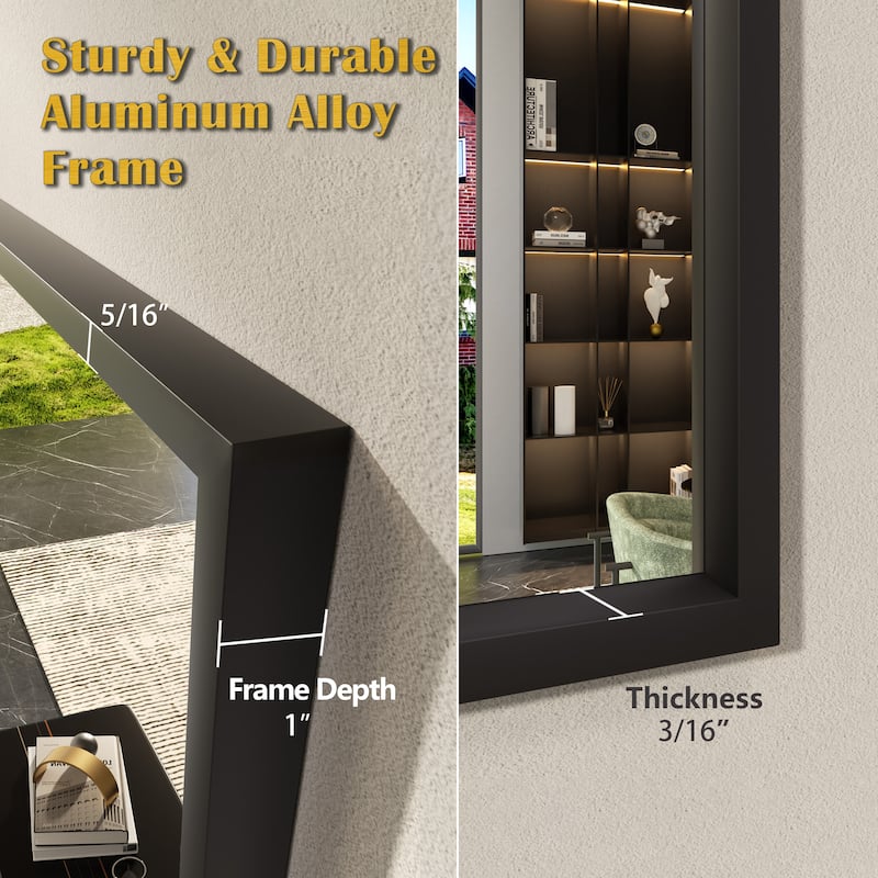 QuivaraView Wall Mounted Aluminum Frame Bathroom Vanity Mirror