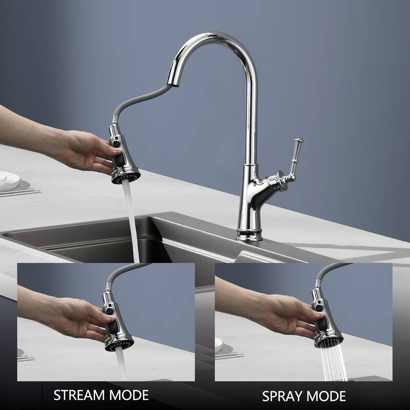 Topcraft High-arc Stainless Steel kitchen Sink Faucet