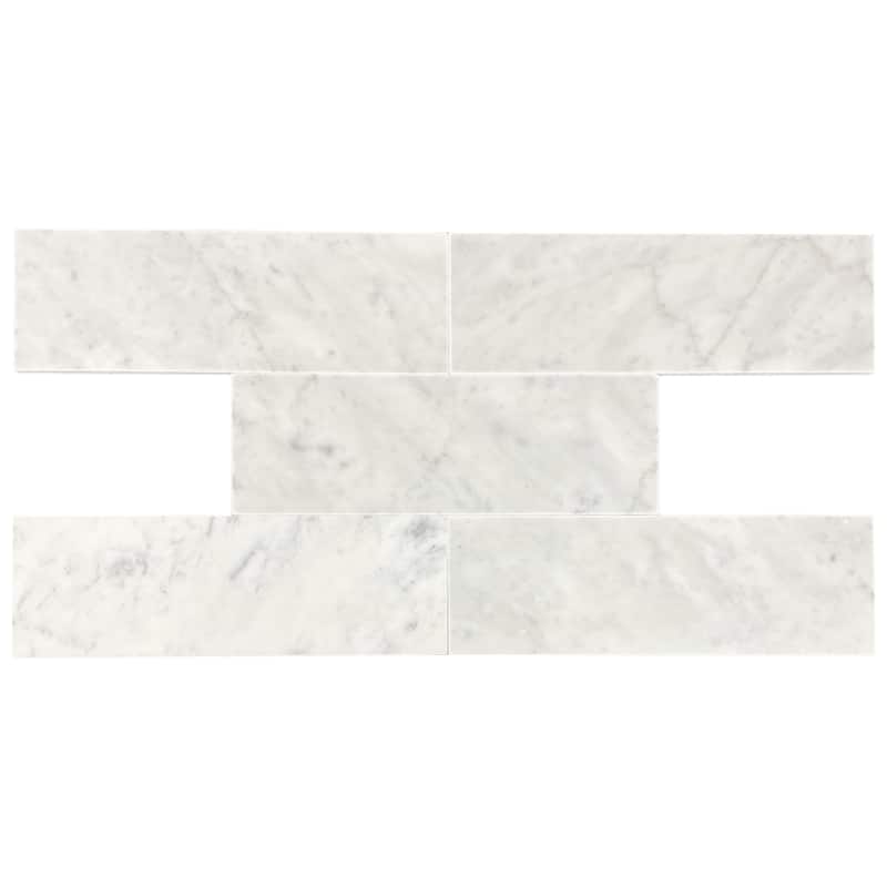 Carrara Marble 3" x 9" Polished Tile - 1 Box (5.25 sqft) - White