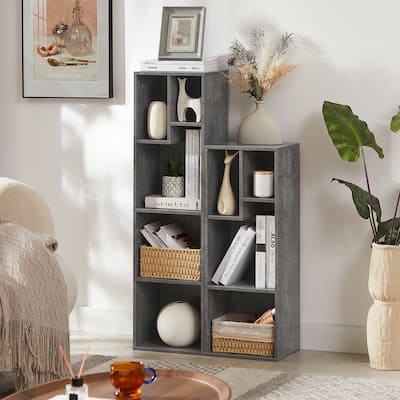 VECELO 3-Tier Bookcase and 4-Tier Bookcase set, Modern & Contemporary Wooden Bookshelf sets(set of 2)