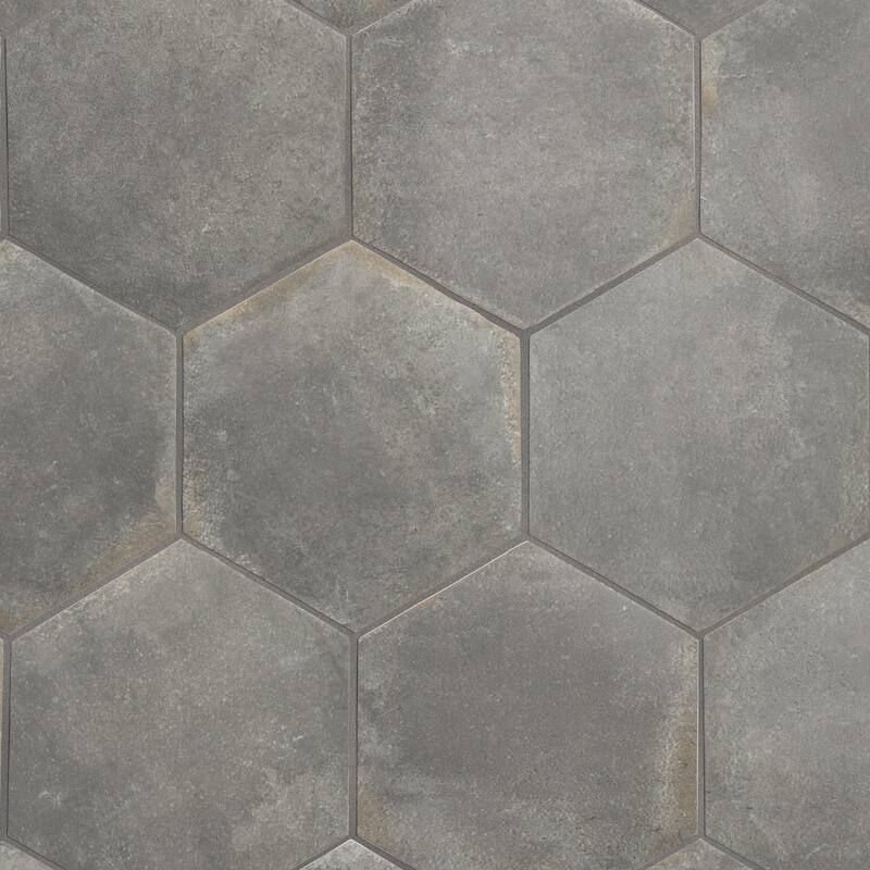Merola Tile D'Anticatto Hex Notte 11" x 12-3/4" Porcelain Floor and Wall Tile