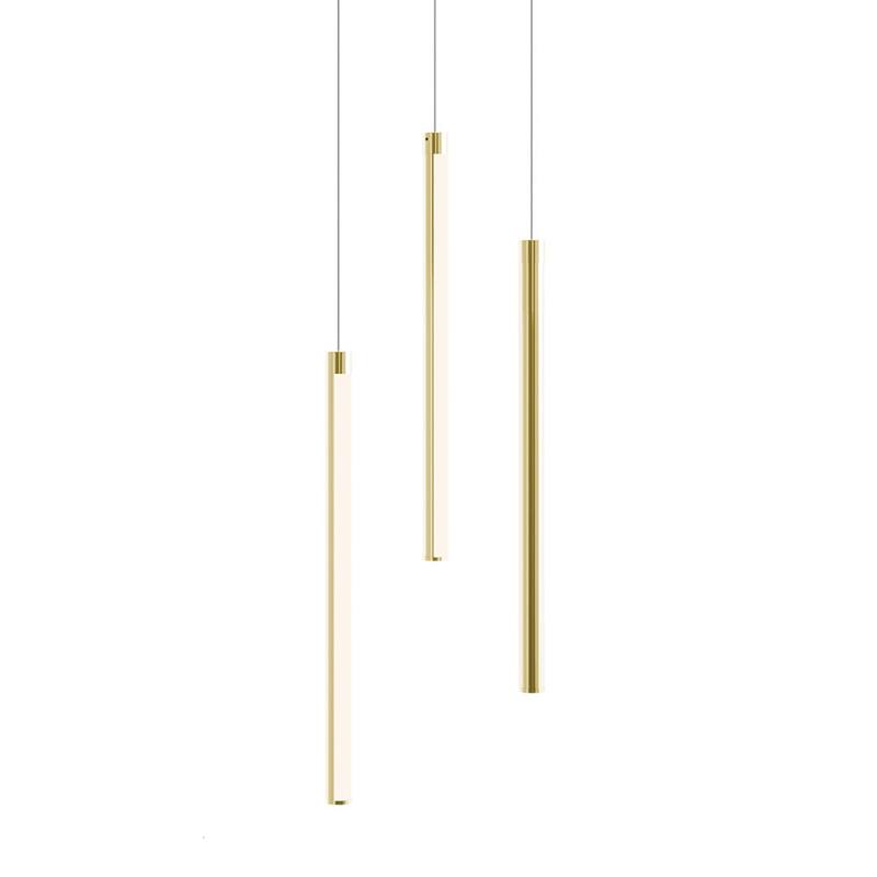 AFX RMTP04L30D1 Rosemont 8" Wide LED Multi Light Pendant - Satin Brass / White