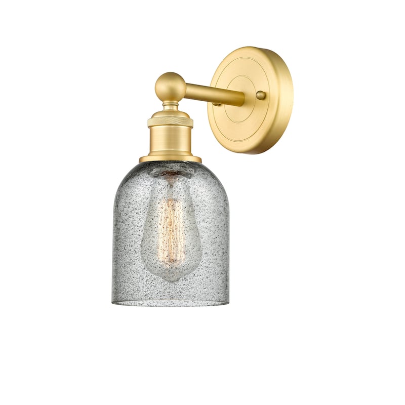 Innovations Lighting 616-1W-12-5 Caledonia Sconce Caledonia 12" Tall - Satin Gold / Charcoal