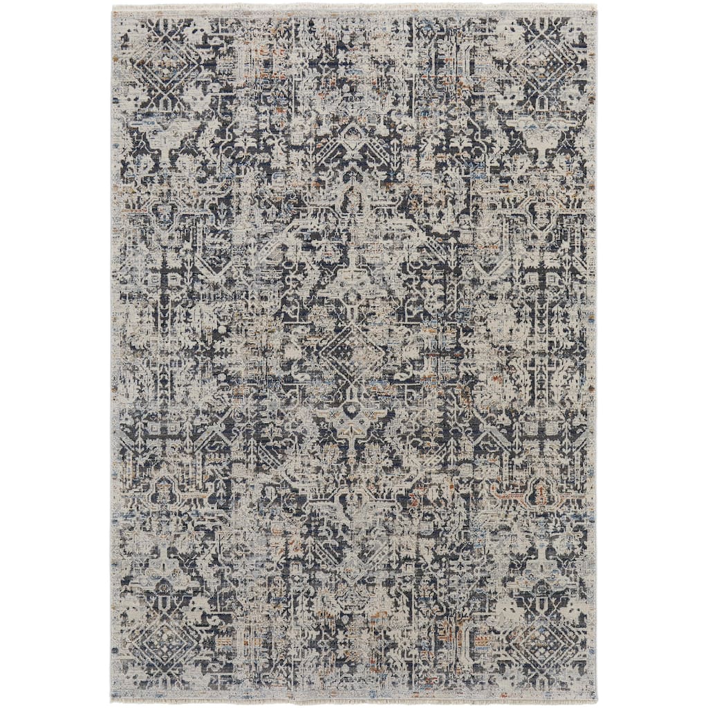 Grand Bazaar Frencess Machine Made Distressed Transitional Area Rug