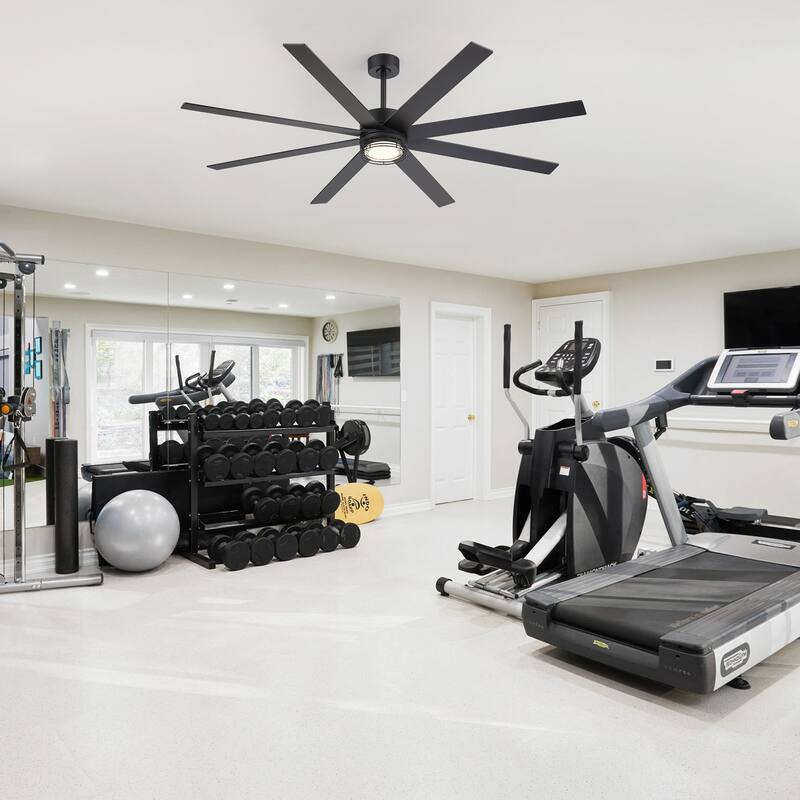 72/52-inch Reversible 8/5-Blade Dimmable LED Ceiling fan with Light and Remote