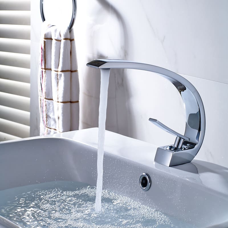 Bathroom Faucet for Bathroom Sink, Black Single Hole Bathroom Faucet Modern Single Handle Vanity Basin Faucet