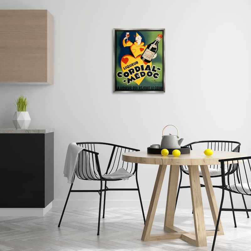 Stupell Retro Vintage Wine Advertisement Framed Floater Canvas Wall Art Design By Marcus Jules