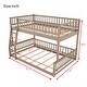 preview thumbnail 12 of 15, Solid Pine Wood Full XL Over Queen Bunk Bed with Ladder & Guardrails