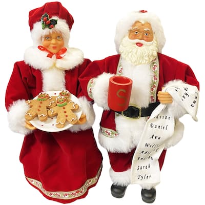 12" Mr. and Mrs. Claus, Set of 2