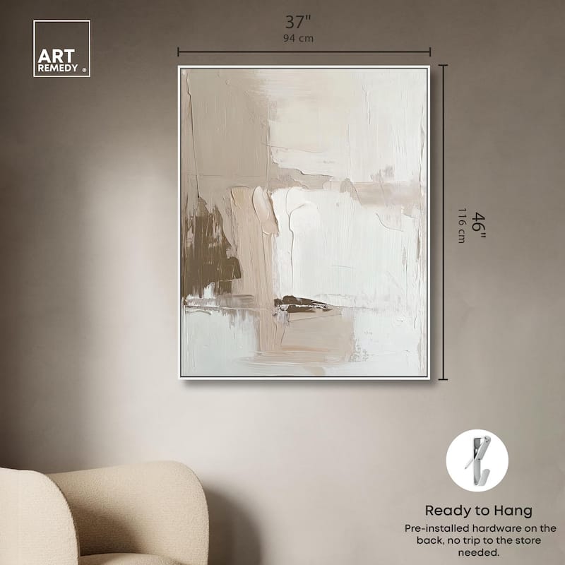 Pale Textured Silence I Canvas by Art Remedy