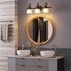 preview thumbnail 3 of 5, 3-Light Bathroom Vanity Light Fixture, Wall Lamp with Glass Shade, Wall Mount Lighting - As Shown