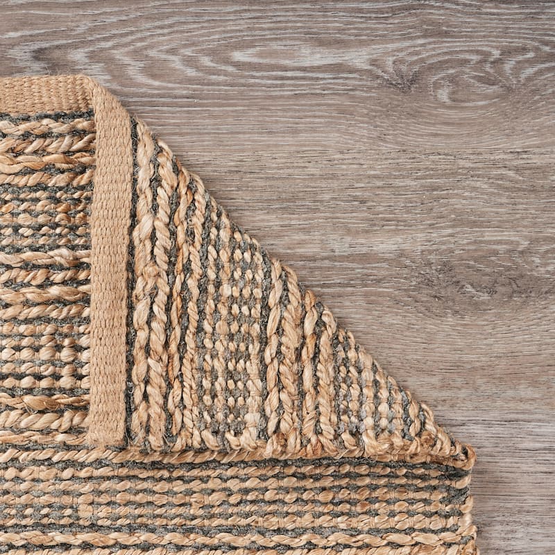 Sevita Interwoven Gray Organic Jute Reversible Accent Rug - 2'0" x 3'0"