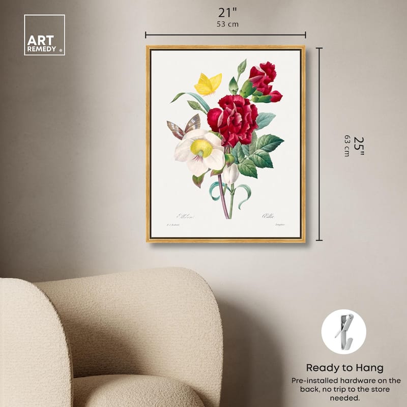 Winter Rose and Carnation Canvas by Art Remedy