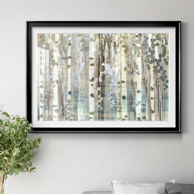 Birch Wood Meadow Premium Framed Print - Ready to Hang