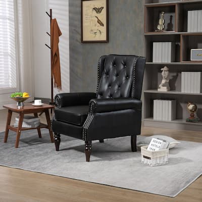 Classic Wood Frame Armchair, Modern Accent Chair Lounge Chair for Living Room