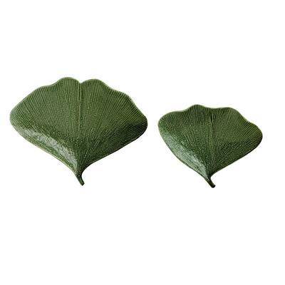 Gingko Leaf Shaped Plates - 6.6"L x 6.6"W x 0.9"H