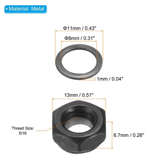 Skateboard Lock Nuts Set 5/16 Truck Axle Washers Spacer Hardware Kit