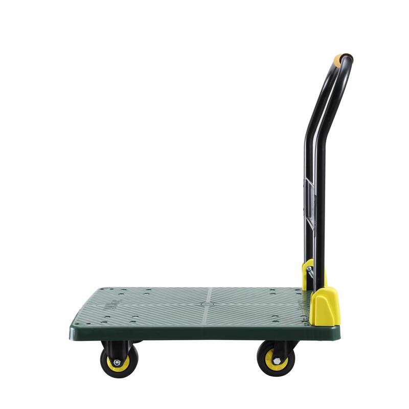 Green 440 lb Capacity Foldable Push Hand Cart