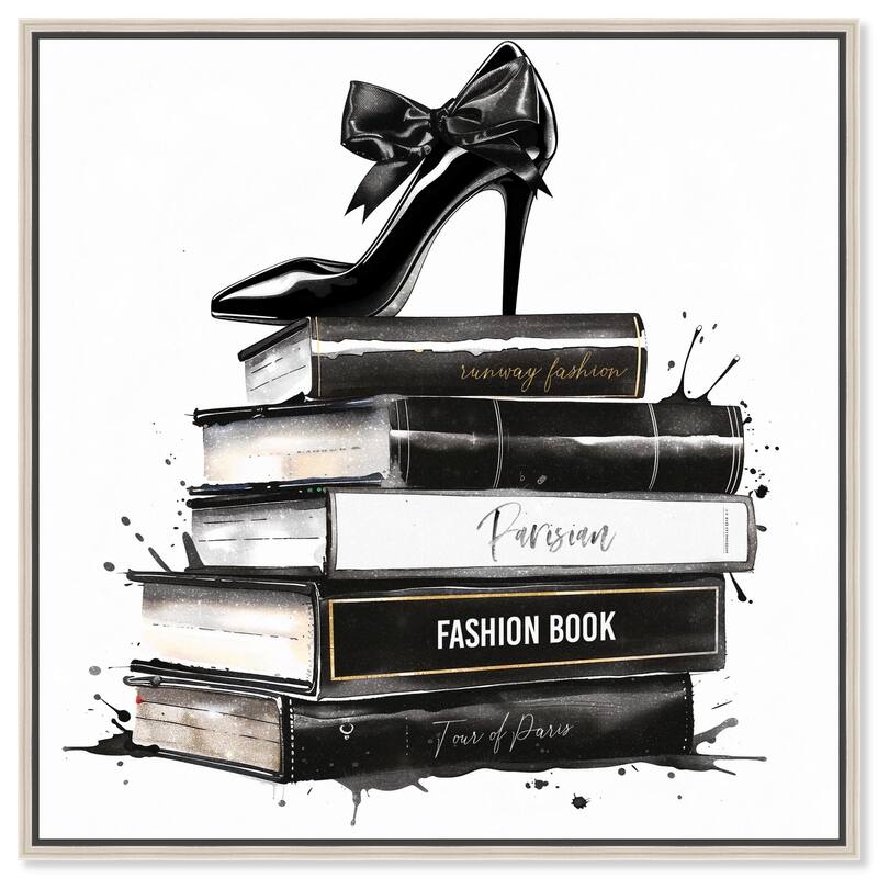 Classic Book Stack Canvas by Art Remedy - Silver - 40" x 40"