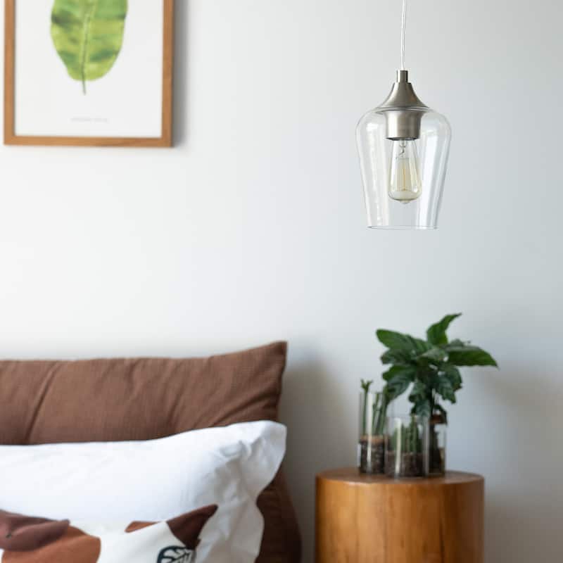 CO-Z 1-light Glass Pendant Light with Adjustable Cord