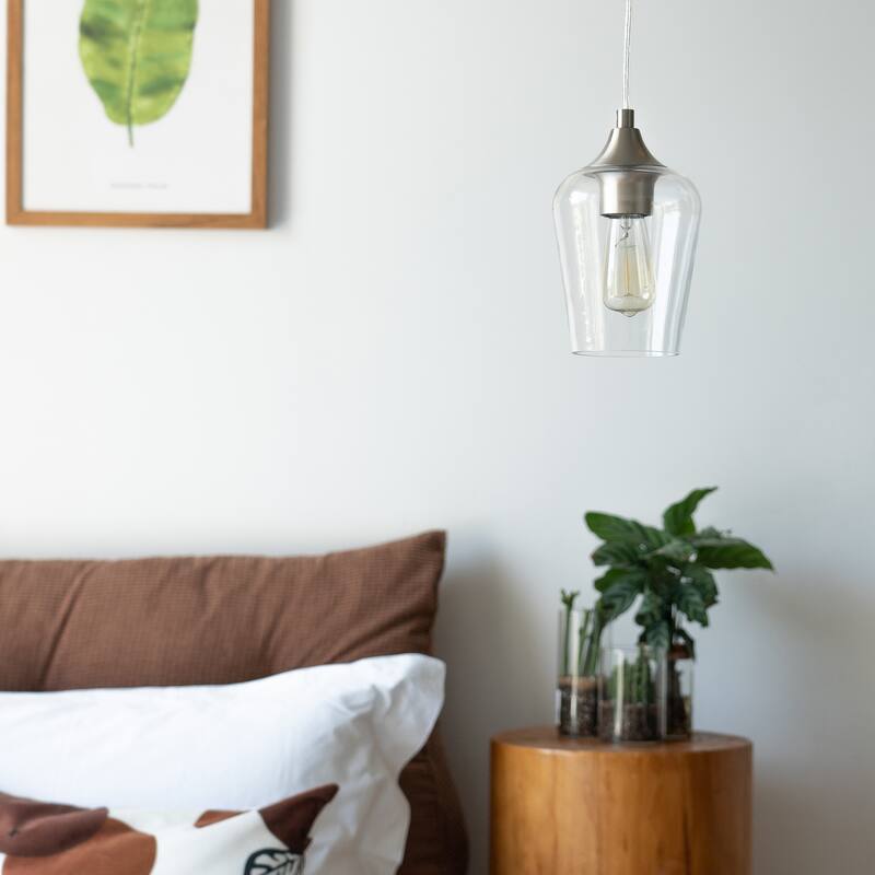 CO-Z 1-light Glass Pendant Light with Adjustable Cord