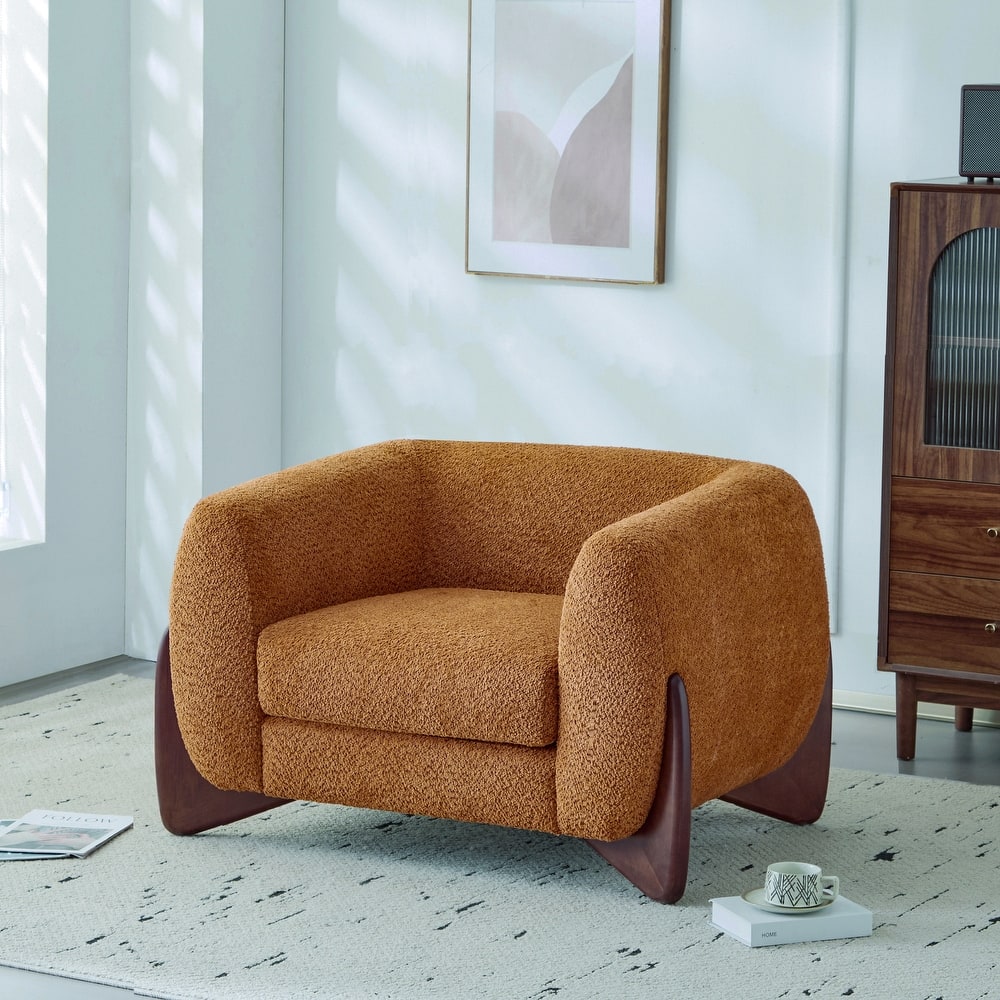 Tina Modern Upholstered Boucle Arm Club Chair by Christopher Knight Home