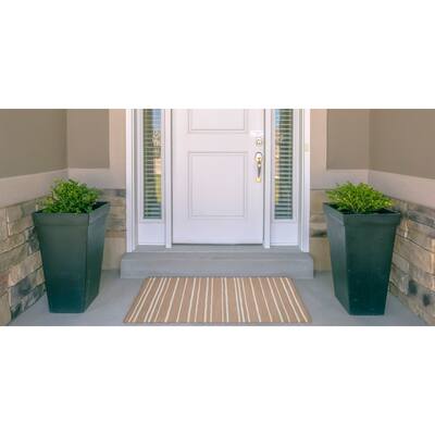 Indoor/Outdoor Water Resistant Ocala Navy & Sand Washable Area Rug Washable Area Rug - 2' x 3'