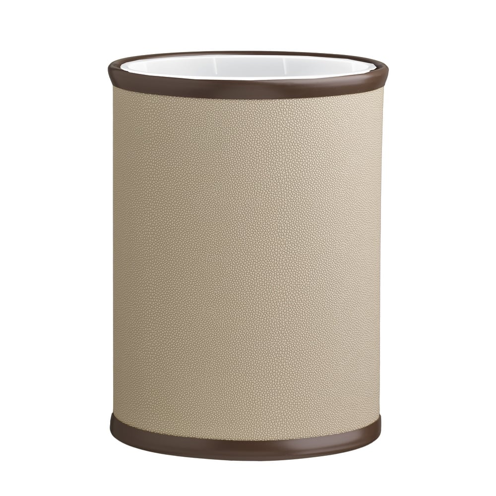 COSMOPOLITAN 13qt Shagreen-Textured Oval Wastebasket with Liner
