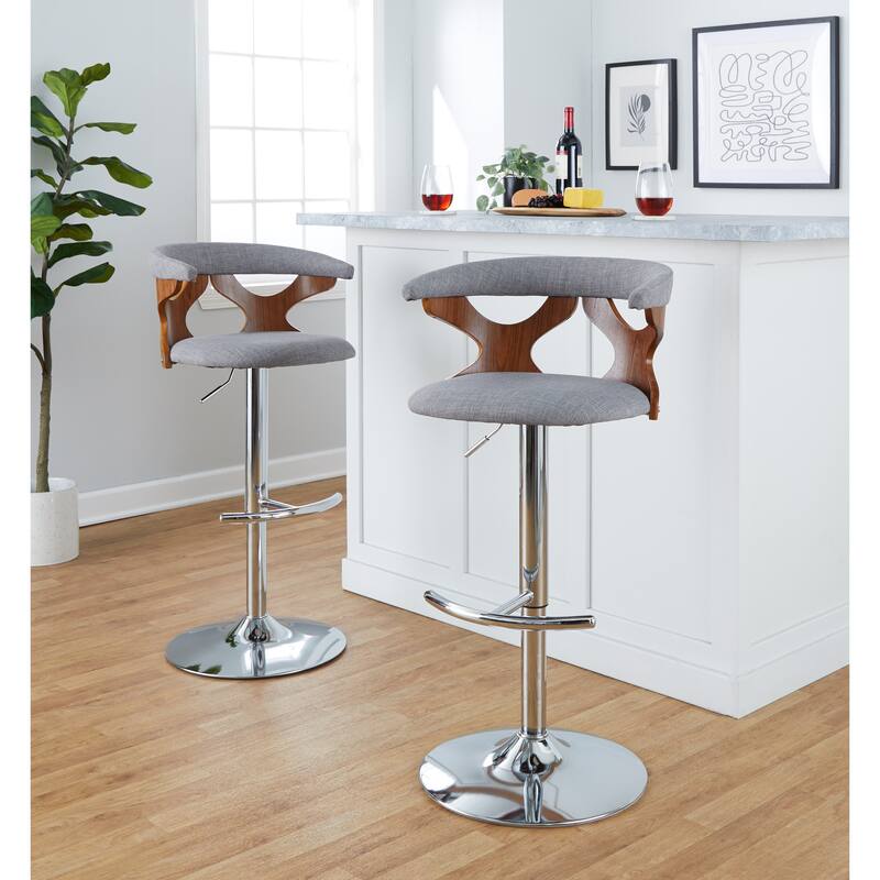 Carson Carrington Viby Adjustable Bar Stool with Rounded T Footrest (Set of 2)