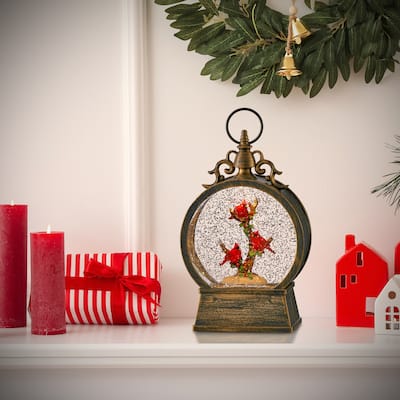 9" LED Cardinal Tree Globe