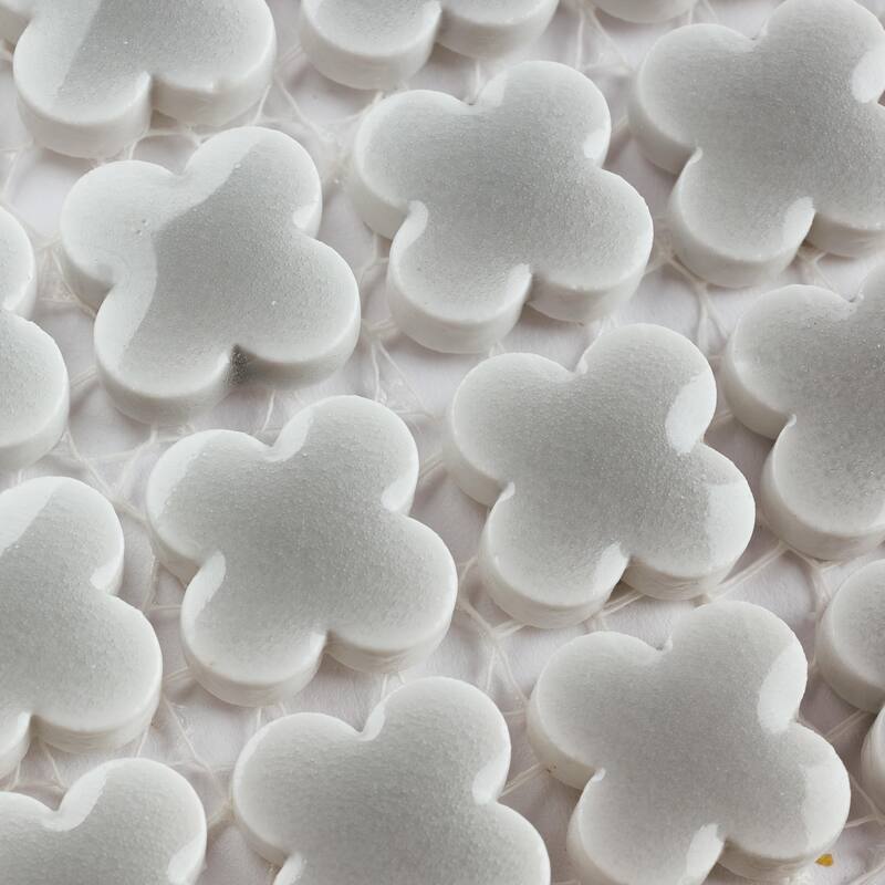 Merola Tile Fioretti Glossy Grey 12" x 12" Porcelain Floor and Wall Tile