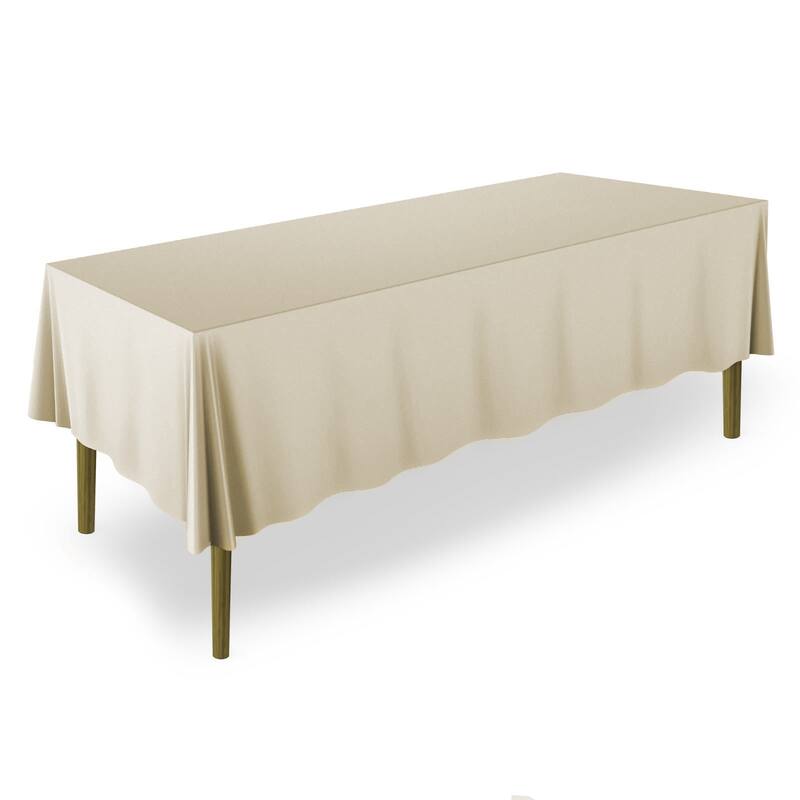 5pk 60 x 102in Rectangular Polyester Tablecloths Beige - Set of 5