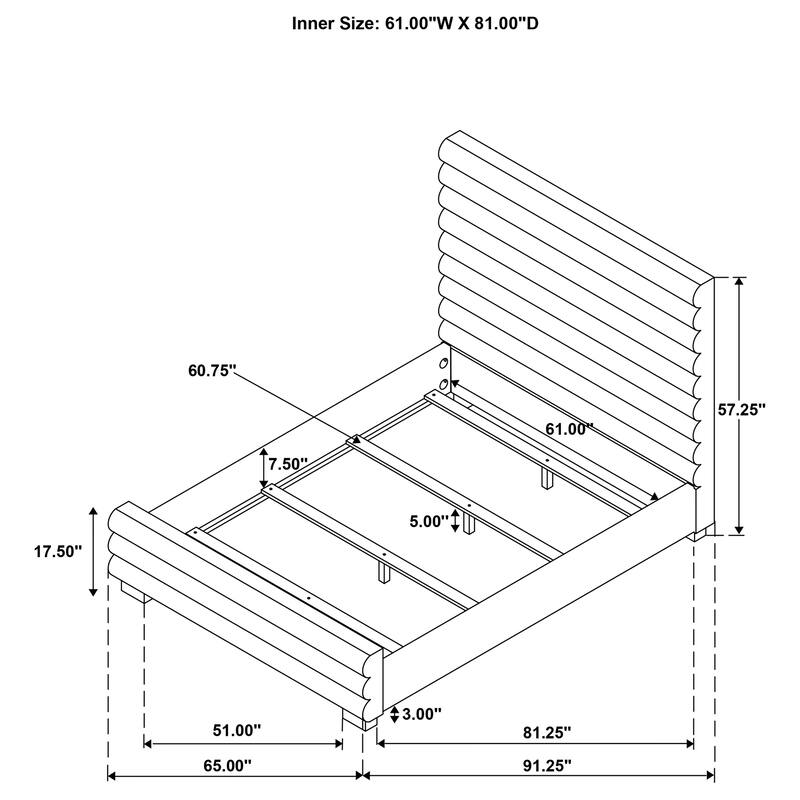 Fandango Grey Boucle Upholstered Queen Bed