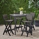 preview thumbnail 3 of 33, Polaris 45-inch 5-piece Outdoor Bar Table Set by Christopher Knight Home Dark Gray