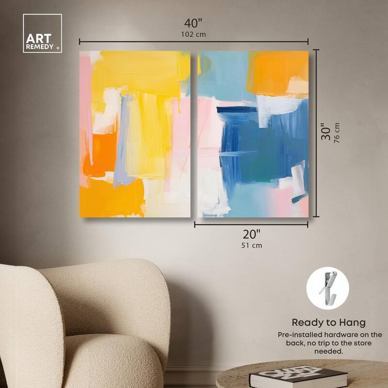 Skyward Radiance I Canvas Set of 2 by Art Remedy, Gallery Wrapped