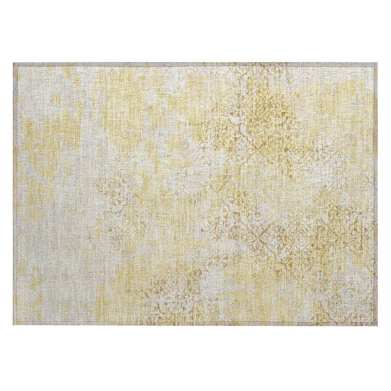 Machine Washable Indoor/ Outdoor Chantille Distressed Traditional Rug
