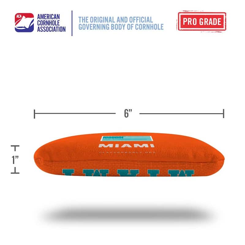Miami Football Orange Dual Sided Cornhole Bags