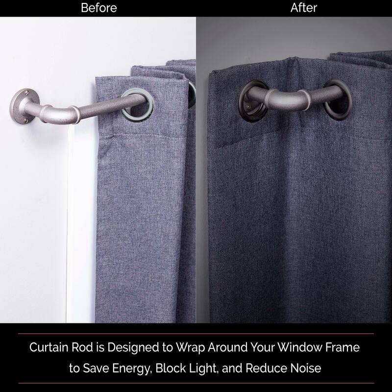 Sun Zero Bronn Industrial 3/4" Room Darkening Curtain Rod