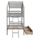 preview thumbnail 7 of 23, Playhouse-inspired Style Twin over Twin Bunk Bed with 2 Drawers, 1 Storage Box, 1 Shelf, Window and Roof-Gray