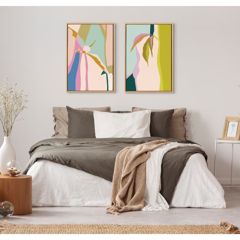 Kate and Laurel Sylvie Delight 1 and 2 Framed Canvas by Alicia Schultz