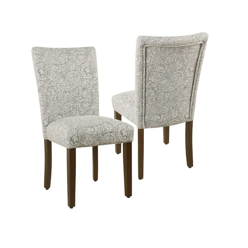 HomePop Parsons Dining Chair - Gray Floral (set of 2) - Grey