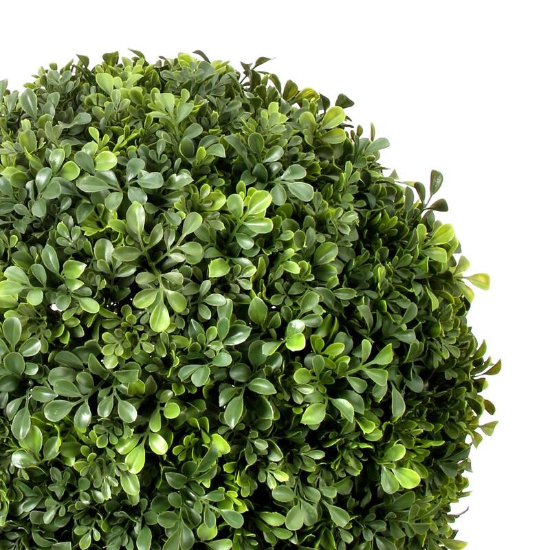 18" Boxwood Ball Halves, UV Rated Outdoor - Green