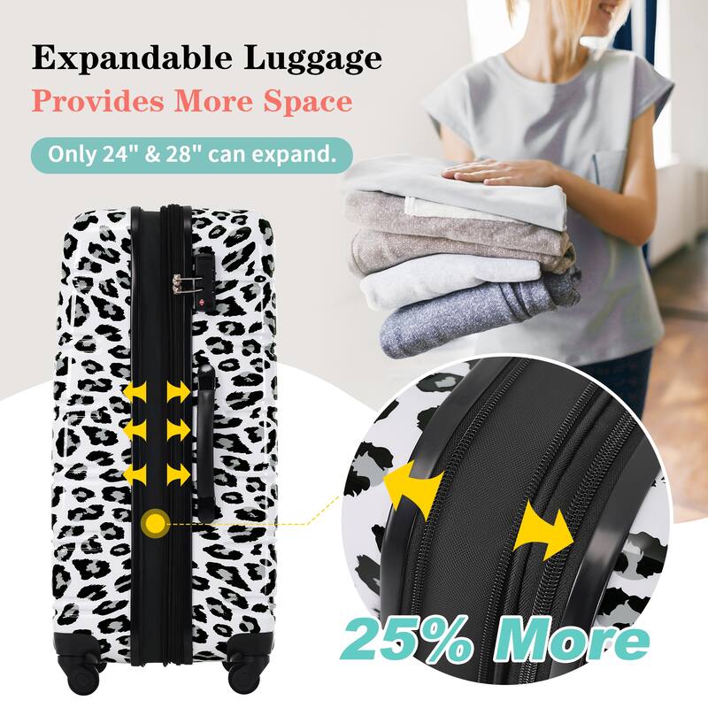 Classic 3 Piece Hardshell Carry-On Luggage Set, PC Durable Lightweight Suitcase with TSA Lock and Spinner Wheels, for Travel