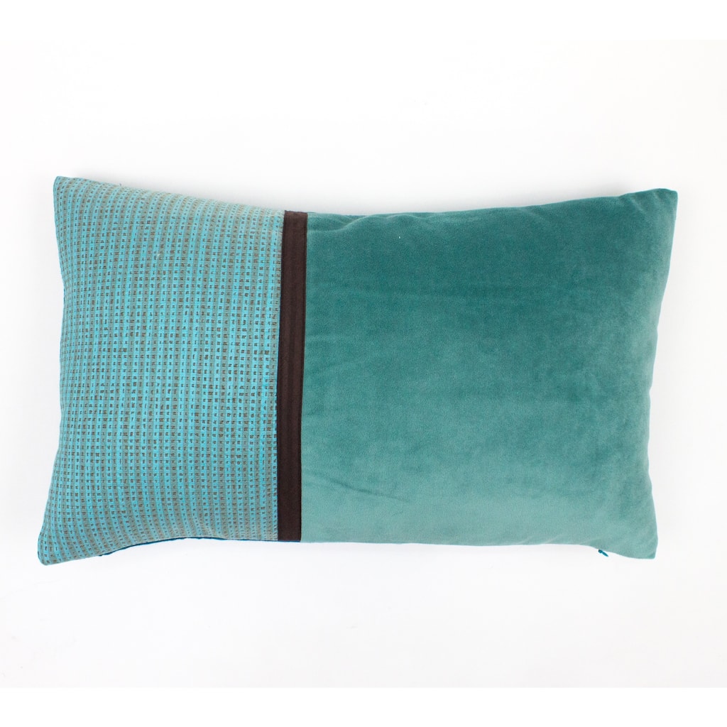 Jiti Indoor Transitional Mixed Media Solid Color. Velvet Patterned Cotton Accent Rectangle Lumbar Pillows Cushion for Sofa Chair