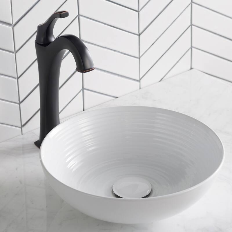 Kraus Viva 13" Circular Vitreous China Vessel Bathroom Sink with