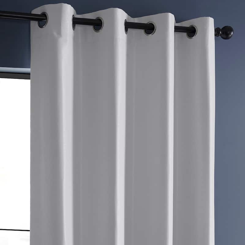 Exclusive Fabrics Textured Dupioni Faux Silk 84-inch Grommet Blackout Grommet Curtain (1 Panel) - 50 x 84